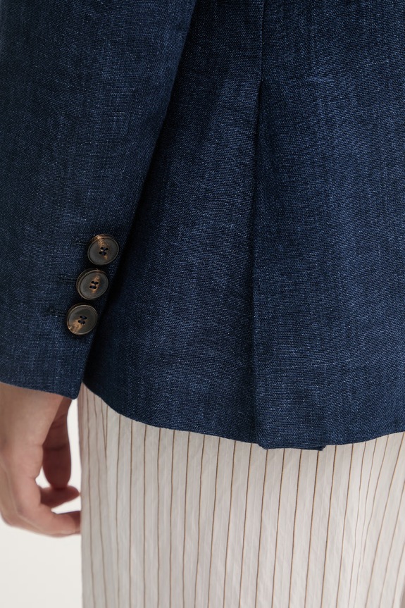 Luisa Spagnoli marynarka damska lniana Vittorio 542898 granatowy