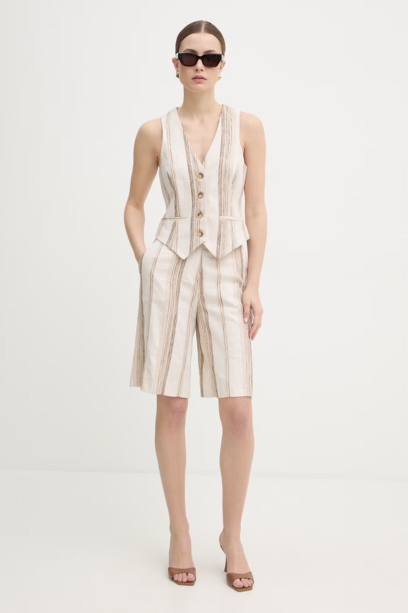 Fracomina gilet FS26SJ5002W840N8 beige SS26