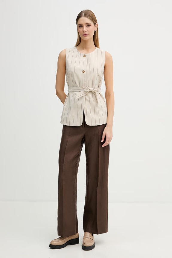 United Colors of Benetton vestă pentru femei 26Q2DJ015 bej SS26