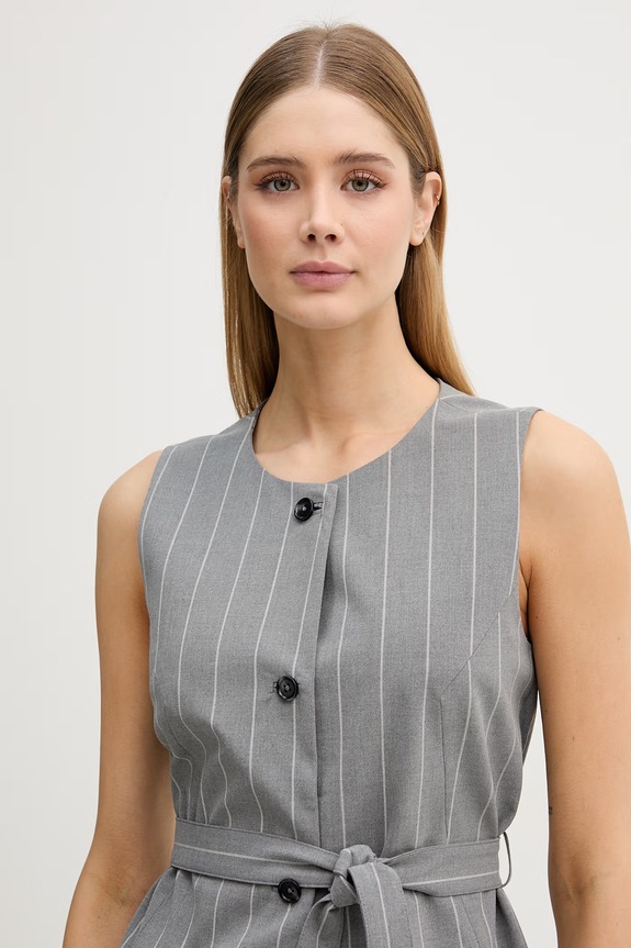 United Colors of Benetton vestă pentru femei gri 26Q2DJ015
