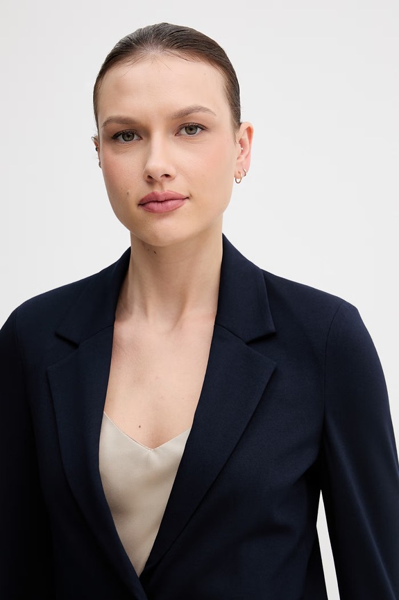 United Colors of Benetton jednoredni sako za žene s viskozom mornarsko plava 27CKDW03K