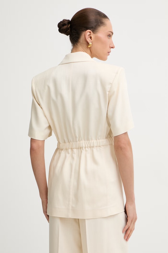 Ρούχα Pinko μονόπετο σακάκι γυναικείο με βισκόζη 106912.A2W6 μπεζ