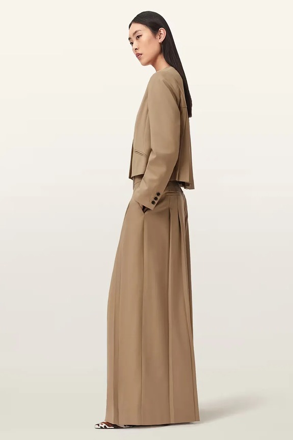 Γυναικείο μονόπετο σακάκι μάλλινο AllSaints POPPY καφέ W016QE
