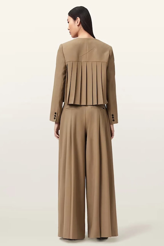 AllSaints pantaloni wide leg de damă cu lână POPPY W017QE