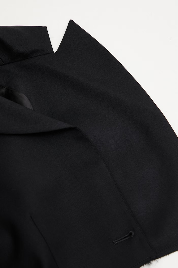 VETEMENTS marynarka z dodatkiem wełny Deconstructed WE76TJ362B czarny