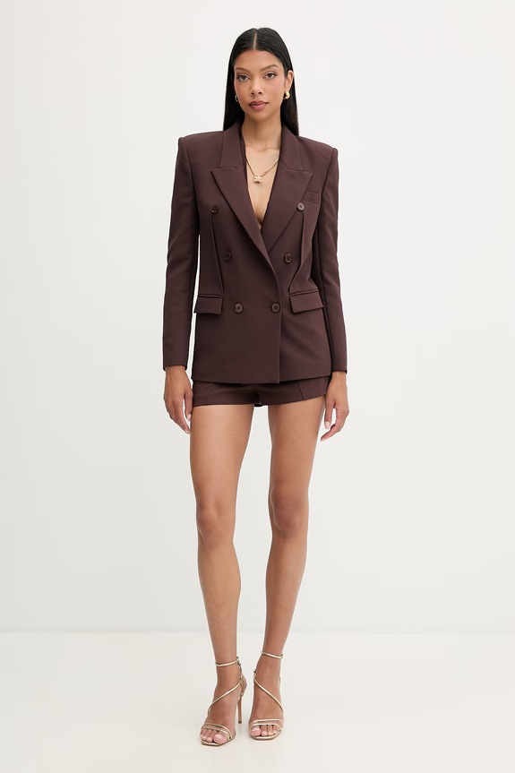 Elisabetta Franchi двобортний жіночий піджак GI21762E2 коричневий SS26