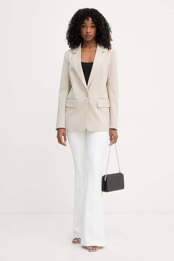Guess однобортний піджак жіночий з віскозою BRUNA W6GN04.W1747 бежевий SS26