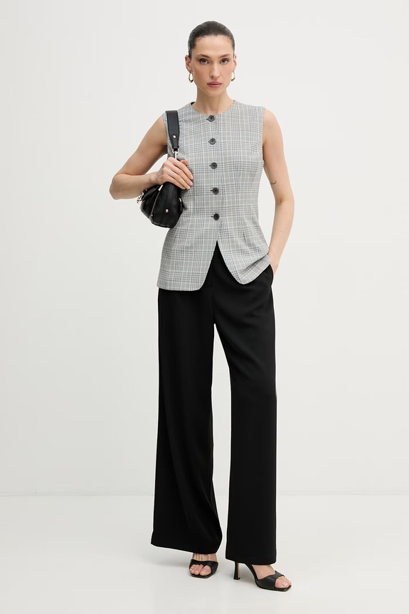Guess jednoradová vesta dámska CARLA W6GN10.W2139 sivá SS26