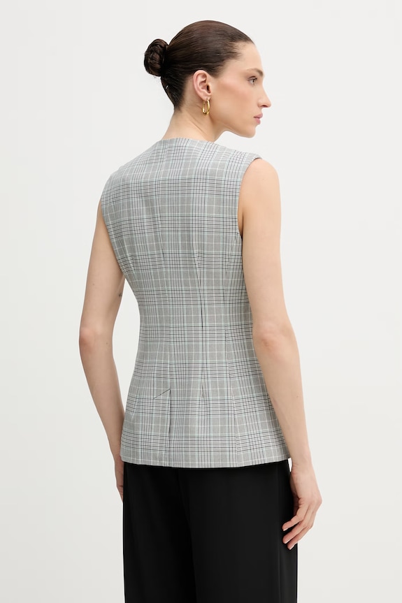Oblečenie Guess jednoradová vesta dámska CARLA W6GN10.W2139 sivá