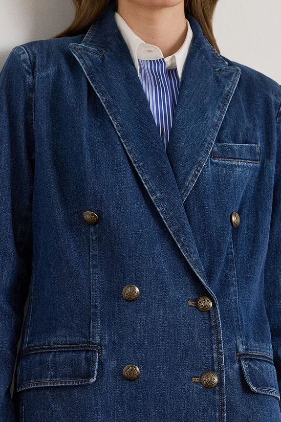 Lauren Ralph Lauren sacou de costum pentru femei, din bumbac 200B22022 bleumarin