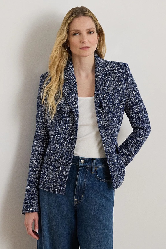 Lauren Ralph Lauren Ženski suknjič z bombažem modra 200P09009