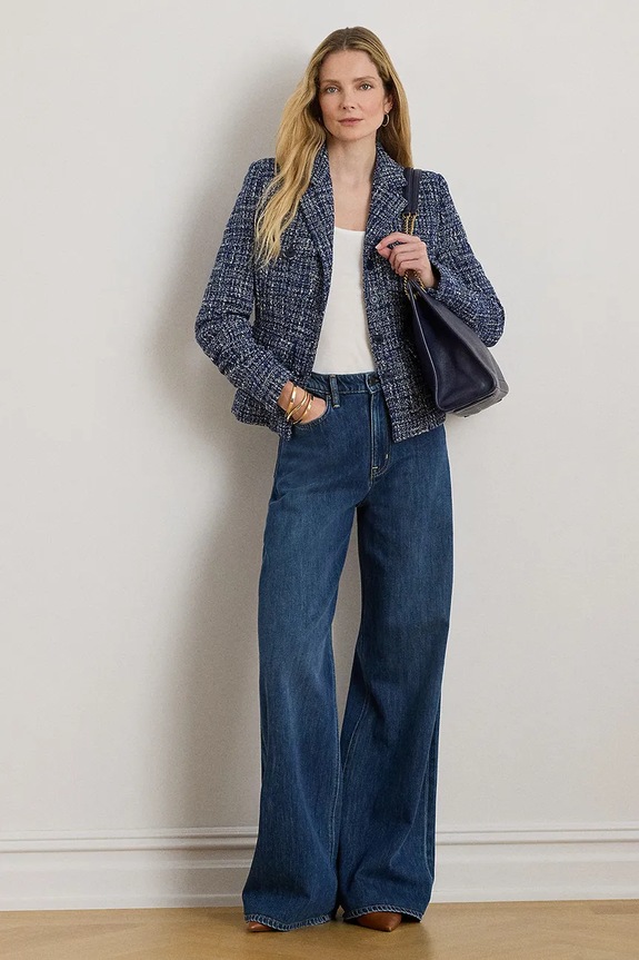 Oblačila Lauren Ralph Lauren Ženski suknjič z bombažem 200P09009 modra