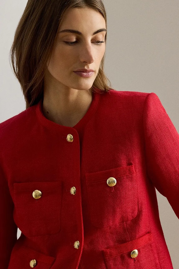 Lauren Ralph Lauren ženski suknjič lanen rdeča 200P09011