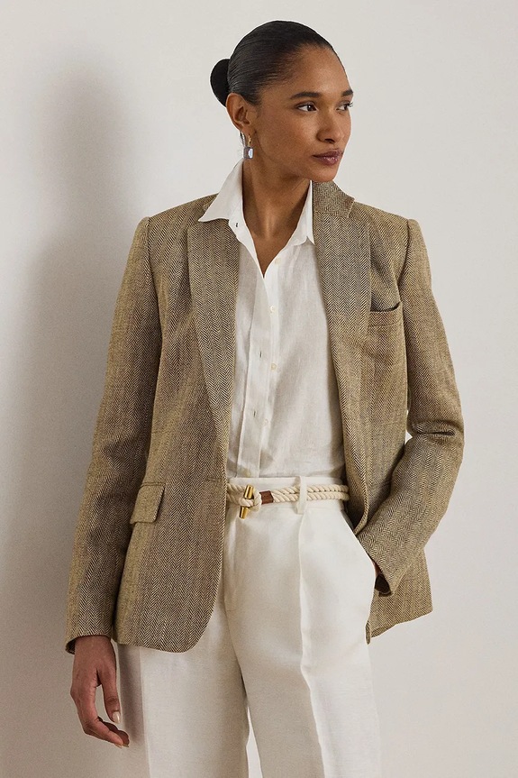 Lauren Ralph Lauren suknjič ženski lanen bež 200P09022