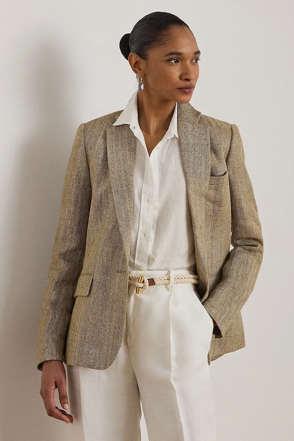 Lauren Ralph Lauren suknjič ženski lanen bež 200P09022