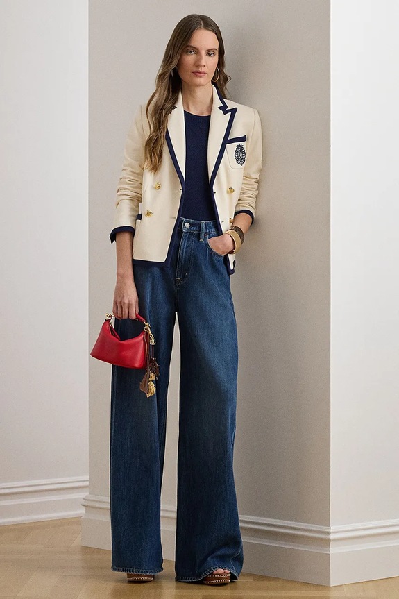 Îmbrăcăminte Lauren Ralph Lauren sacou pentru femei, din bumbac 200P09081 bej