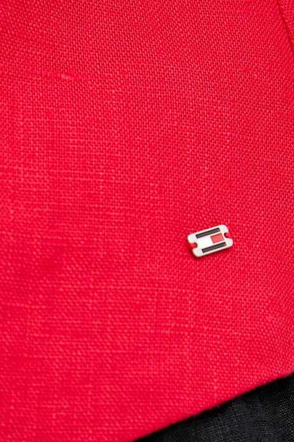 Tommy Hilfiger jednoradová vesta dámska s ľanom WW0WW50765 červená