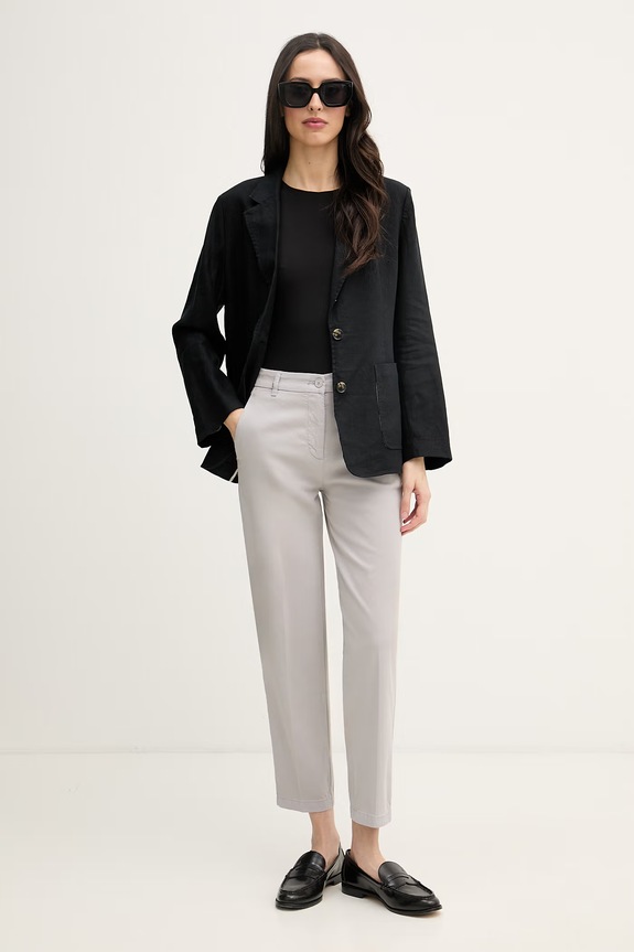 Tommy Hilfiger sako dámske s ľanom WW0WW49598 čierna SS26