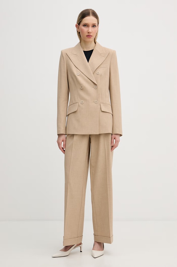 Marc Aurel marynarka dwurzędowa damska 3176A11085 beżowy SS26