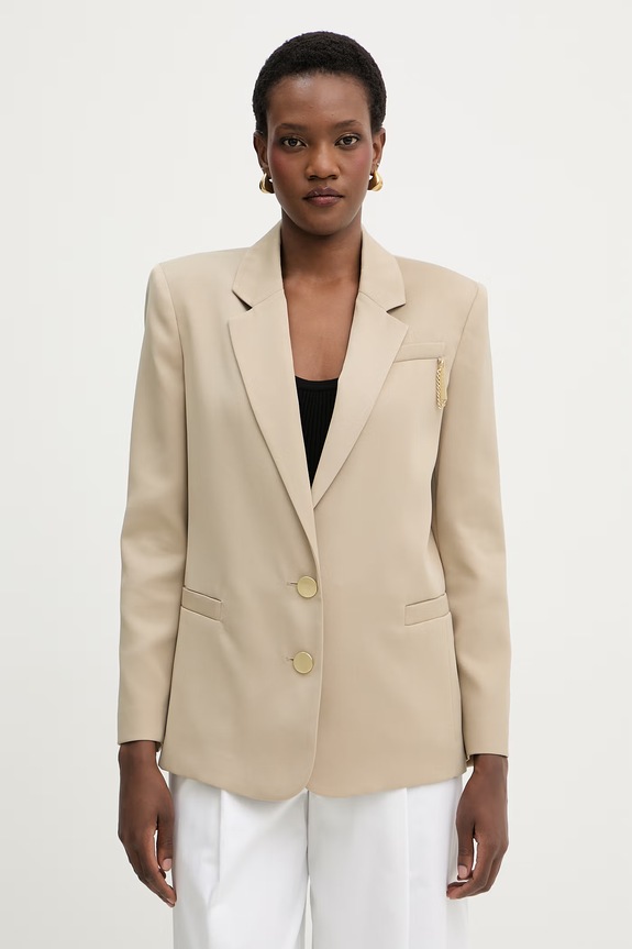 Armani Exchange giacca monopetto da donna beige XW001953.AF21553