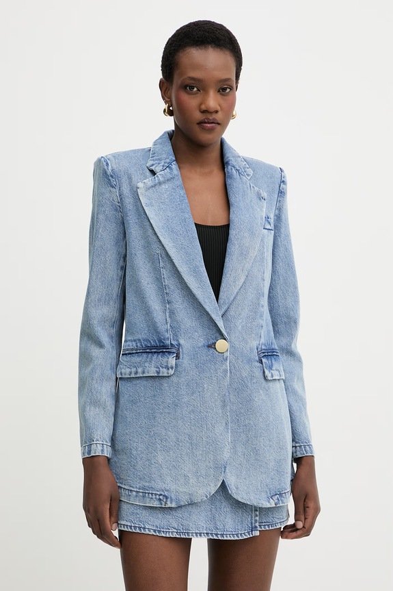 Armani Exchange giacca monopetto da donna in jeans blu XW002262.AF21338
