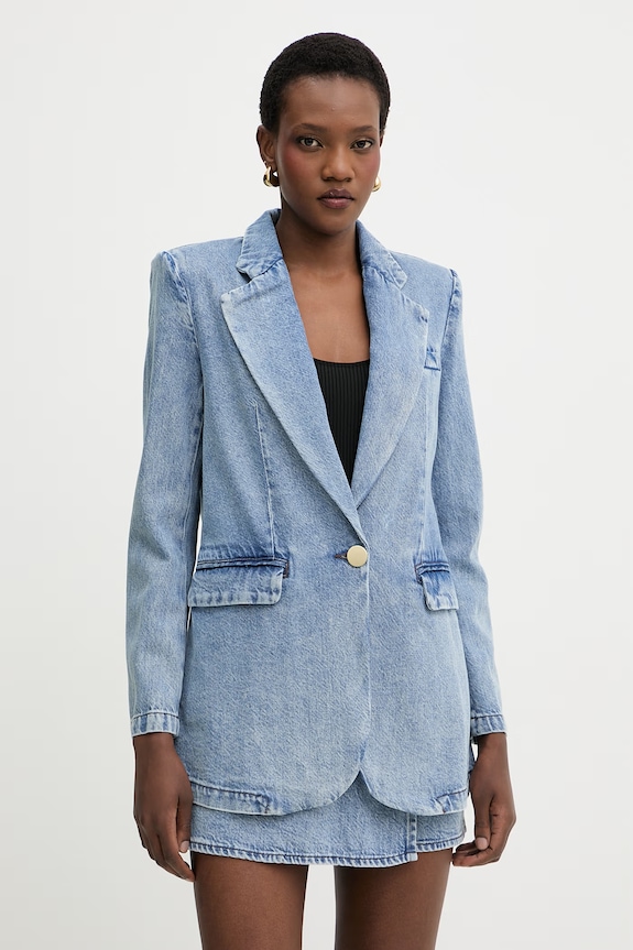 Armani Exchange giacca monopetto da donna in jeans blu XW002262.AF21338