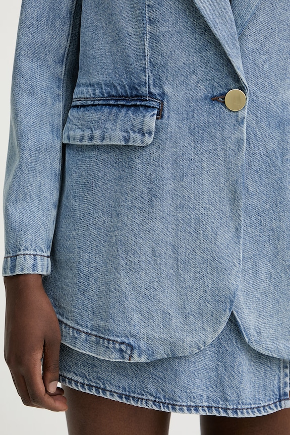 Armani Exchange giacca monopetto da donna in jeans XW002262.AF21338 blu