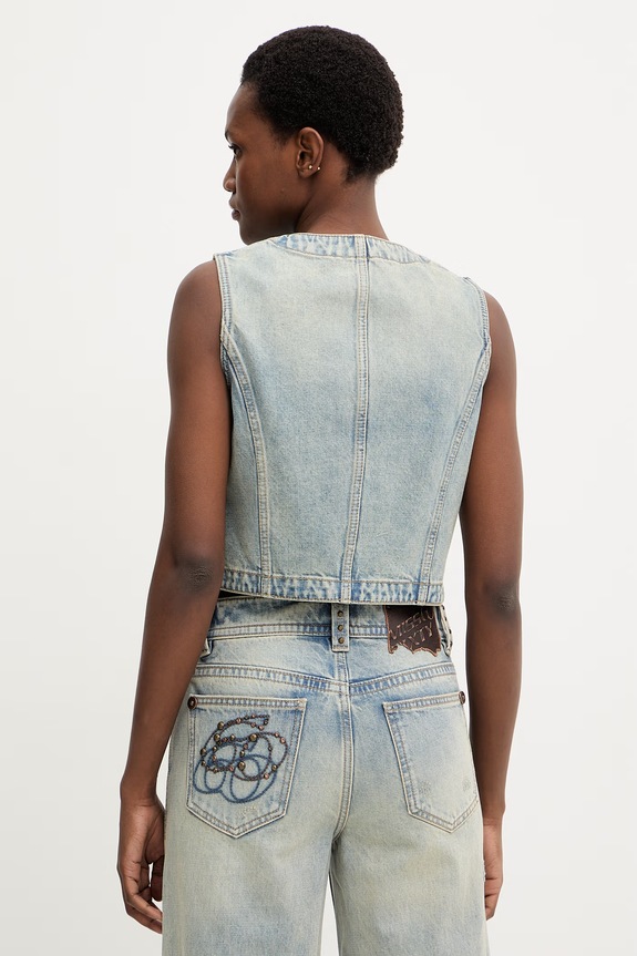 Îmbrăcăminte Miss Sixty vestă jeans 6M1WJ46000 albastru