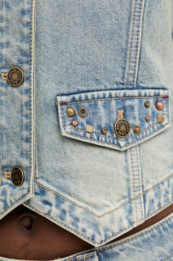 Miss Sixty vestă jeans albastru 6M1WJ46000