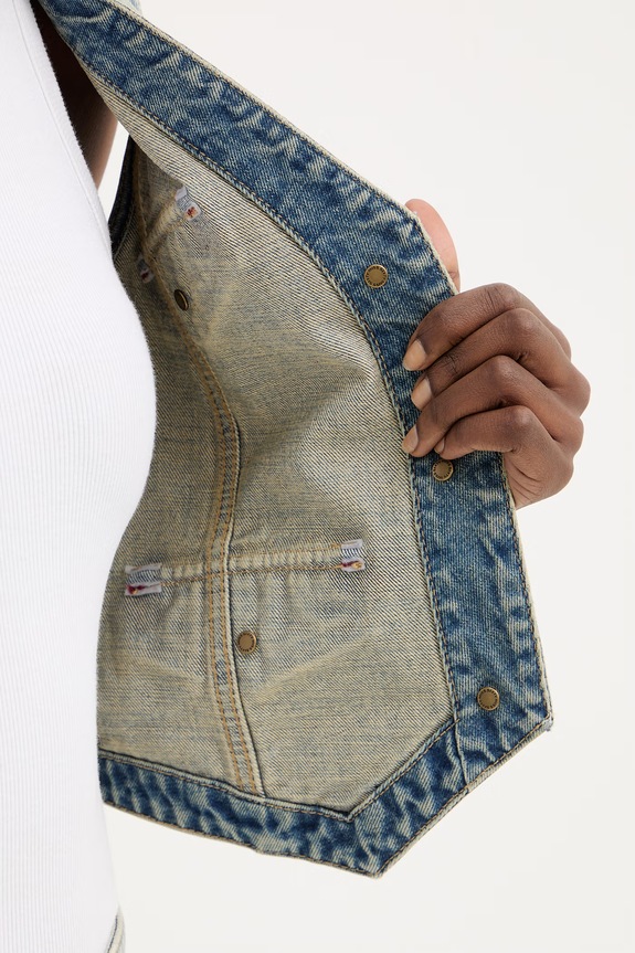 Miss Sixty vestă jeans 6M1WJ46000 albastru