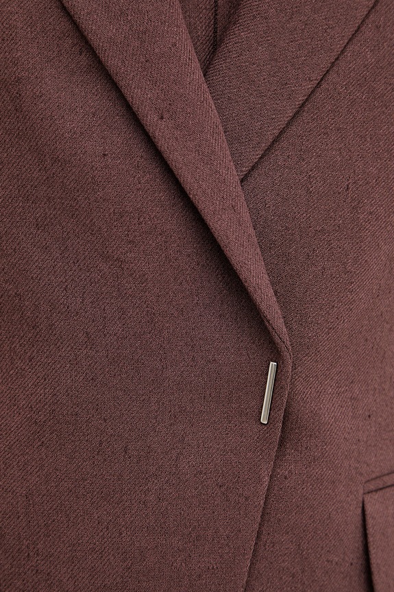 BOSS marynarka dwurzędowa damska z lnem 50557249 brązowy