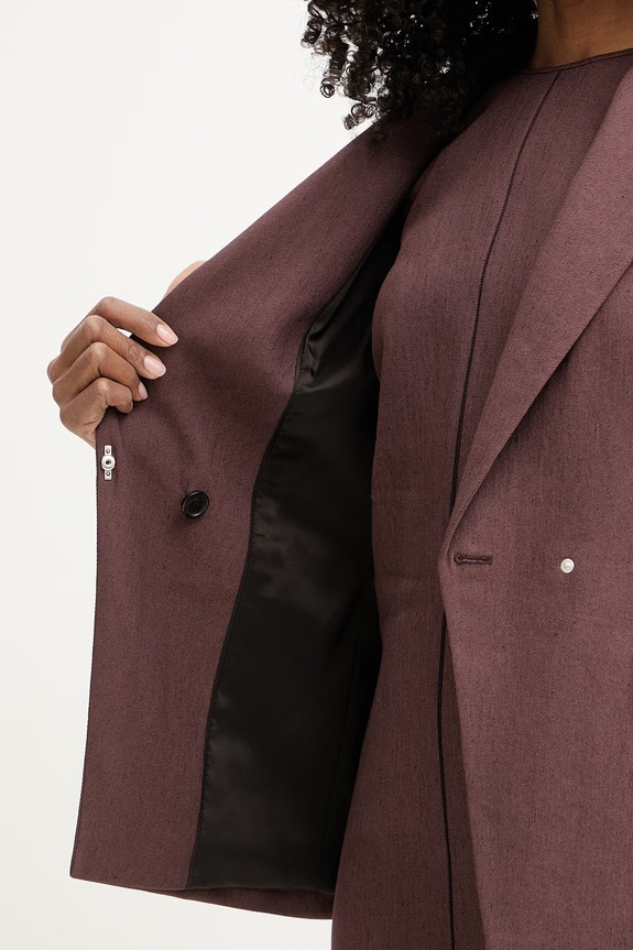 BOSS marynarka dwurzędowa damska z lnem 50557249