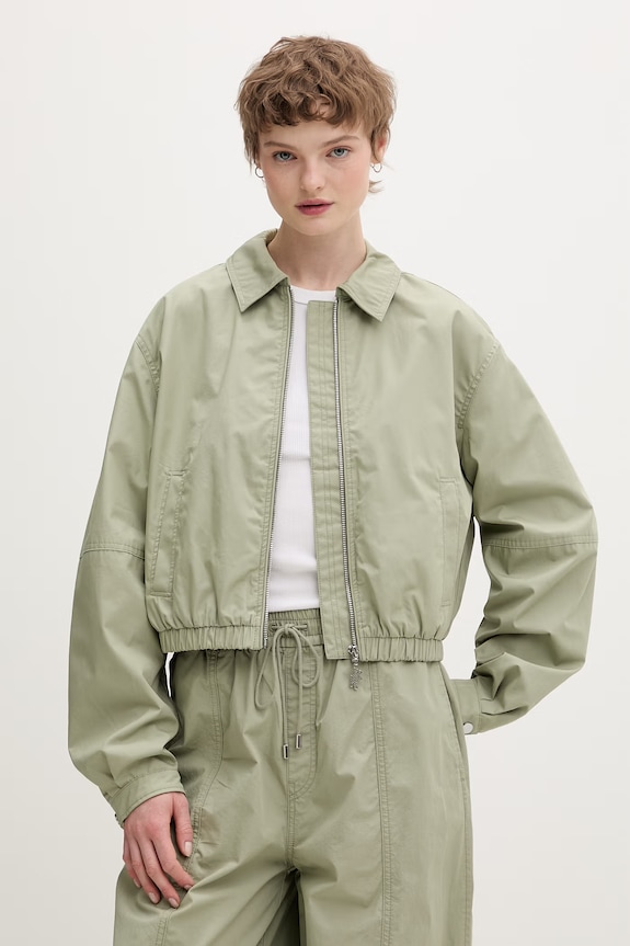 HUGO Blue dámský bavlněný bomber zelená 50560135