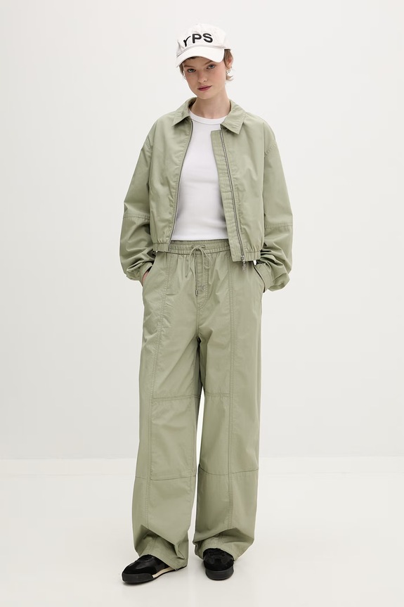 HUGO Blue dámský bavlněný bomber 50560135 zelená SS26
