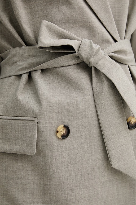 Rag & Bone Σταυρωτό σακάκι γυναικείο με μαλλί Virginia RA4V25H4MTA γκρί