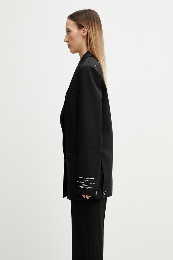 Off-White Tomboy Label Сако с едноредно закопчаване от вълна дамско 2EF099C99FAB002 черен SS26