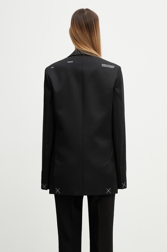 Дрехи Off-White Tomboy Label Сако с едноредно закопчаване от вълна дамско 2EF099C99FAB002 черен