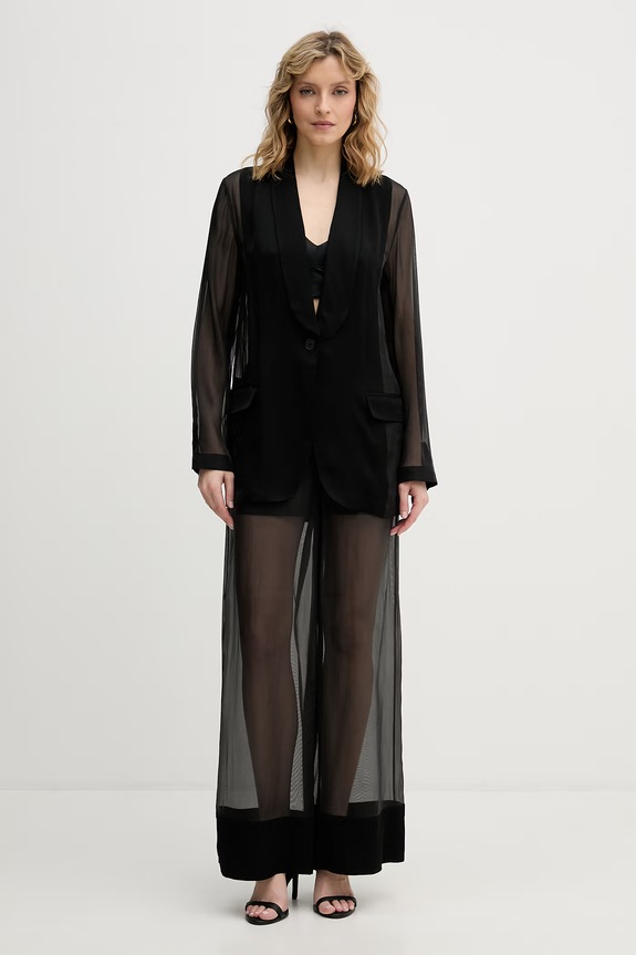 Karl Lagerfeld Blézer női viszkózzal B2W14012 fekete SS26