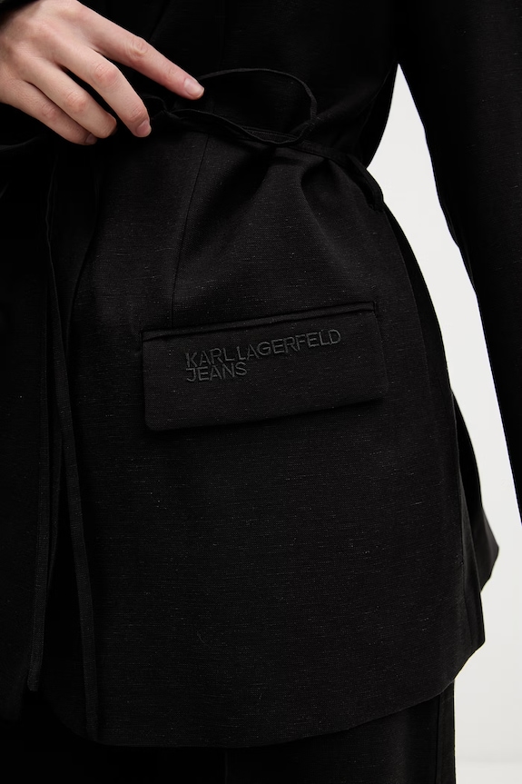 Sako s prímesou ľanu Karl Lagerfeld Jeans B2W14030 čierna