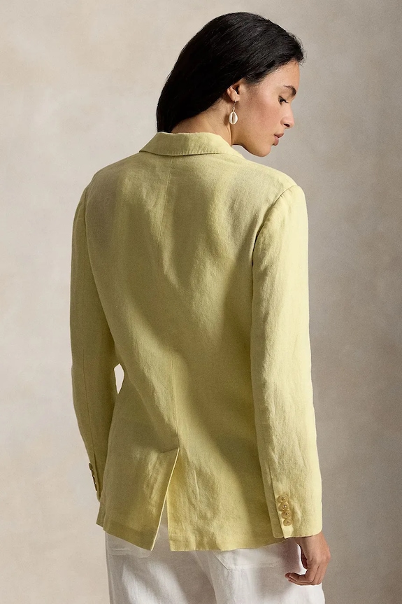 Polo Ralph Lauren marynarka jednorzędowa damska lniana 211A12783 żółty SS26