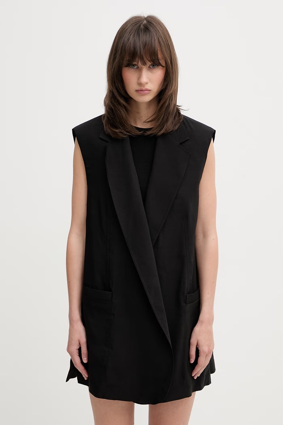 Sportmax Spxmaggio kamizelka z wiskozą damska czarny 2612281012600