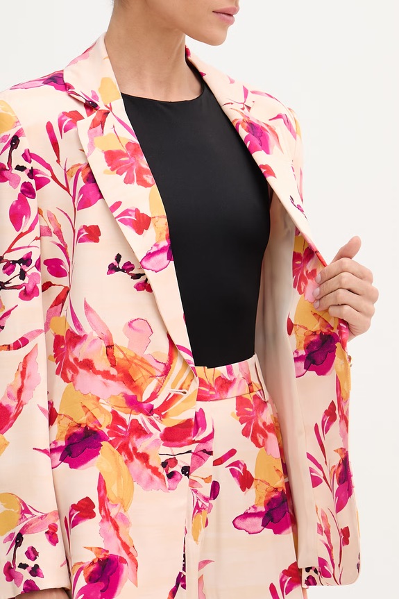 Lola Casademunt marynarka jednorzędowa damska z wiskozy MS2602012 beżowy