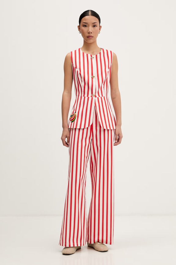 Never Fully Dressed однобортный жилет для женщин из хлопка NFDTO2229 красный SS26