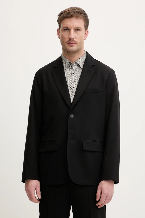 Sako s prímesou vlny Armani Exchange jednofarebný čierna XM002202.AF21302