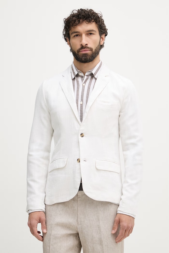 Lindbergh giacca monpetto da uomo con lino bianco 30.304020A