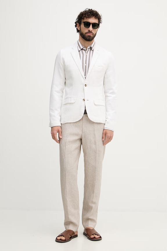 Lindbergh giacca monpetto da uomo con lino 30.304020A bianco SS26