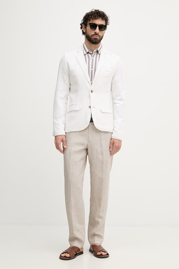 Lindbergh giacca monpetto da uomo con lino 30.304020A bianco SS26