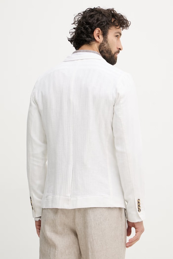 Abbigliamento Lindbergh giacca monpetto da uomo con lino 30.304020A bianco