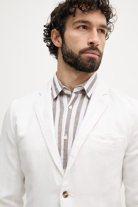 Lindbergh giacca monpetto da uomo con lino bianco 30.304020A