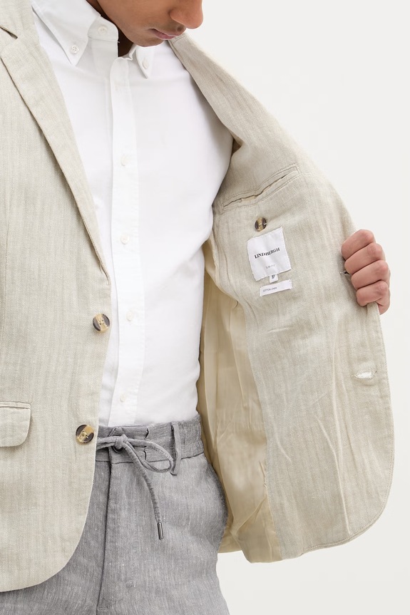 Lindbergh μονόπετο σακάκι ανδρικό με λινό 30.304020A